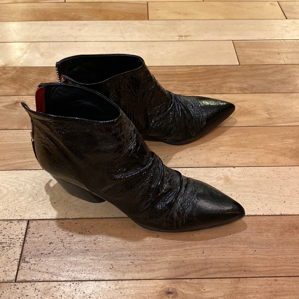 Halmanera ankle boots, patent black, size 39
